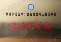 杨凌示范区中小企业协会第三届理事会副会长单位